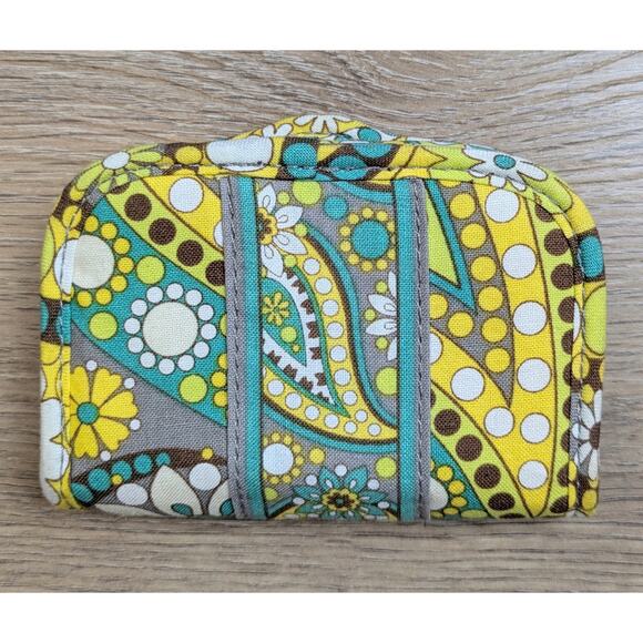 Vera Bradley Lemon Parfait Pair Set Travel ID Coin Purse Wallet + Card Holder - Picture 7 of 11